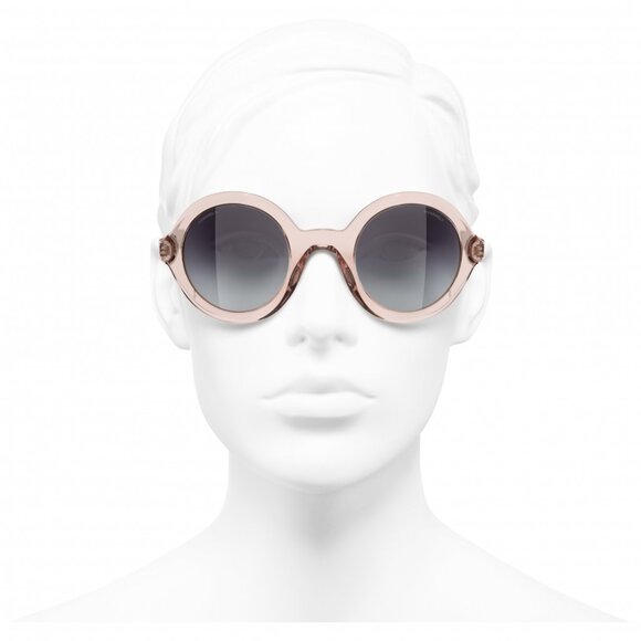 Chanel Round Pink Gradient Grey Sunglasses - Picture 4 of 6